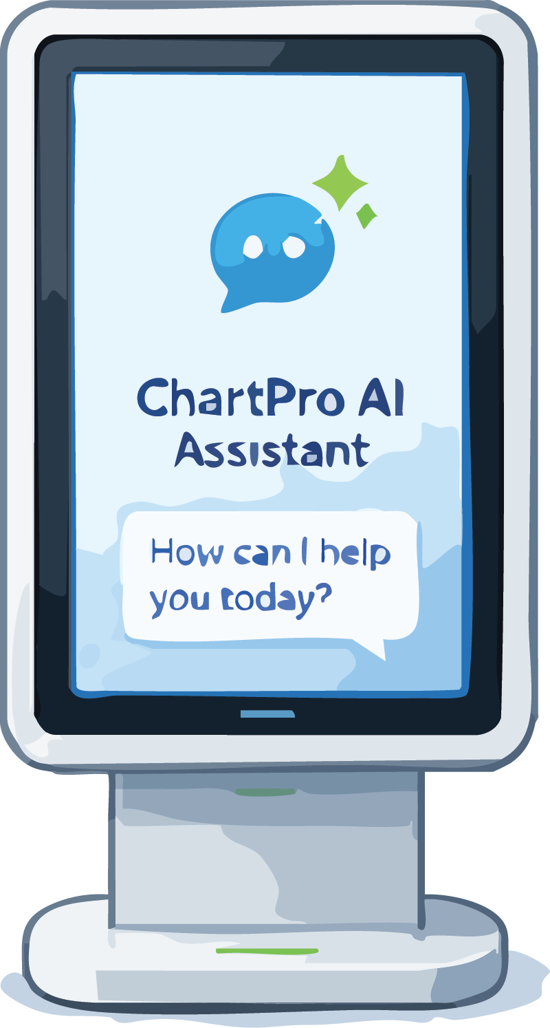 8.7-inch ChartPro AI console tablet on stand