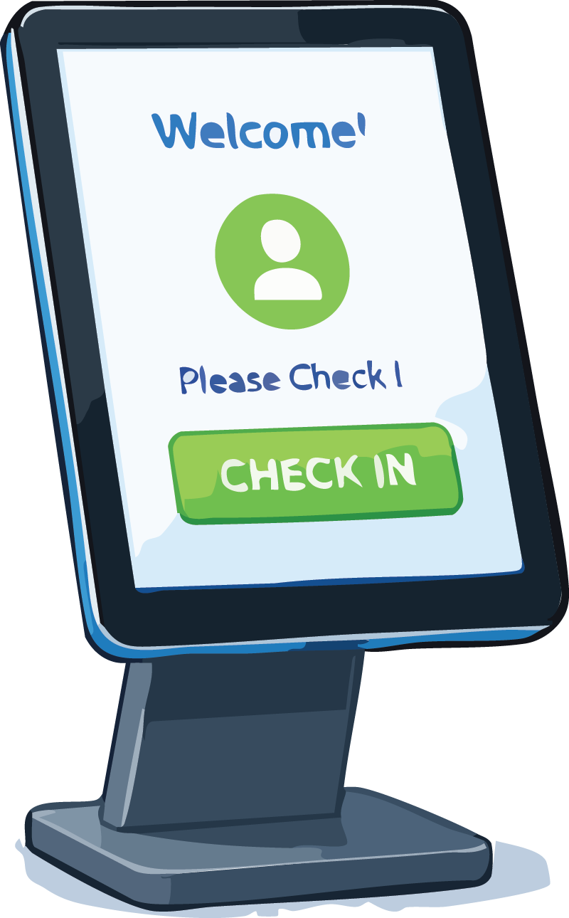 11-inch Check-In Kiosk tablet on stand