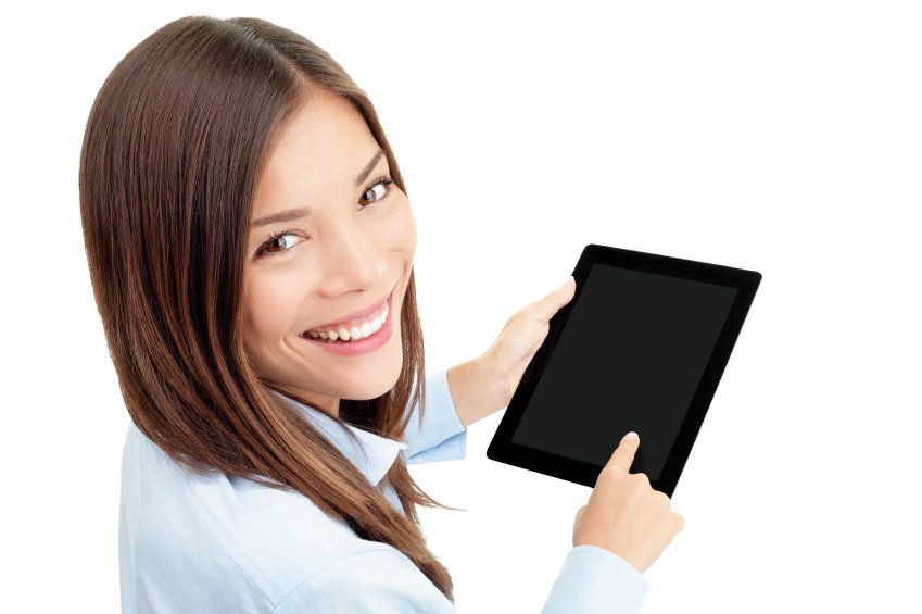 Wellness professional using OfficePro on a tablet