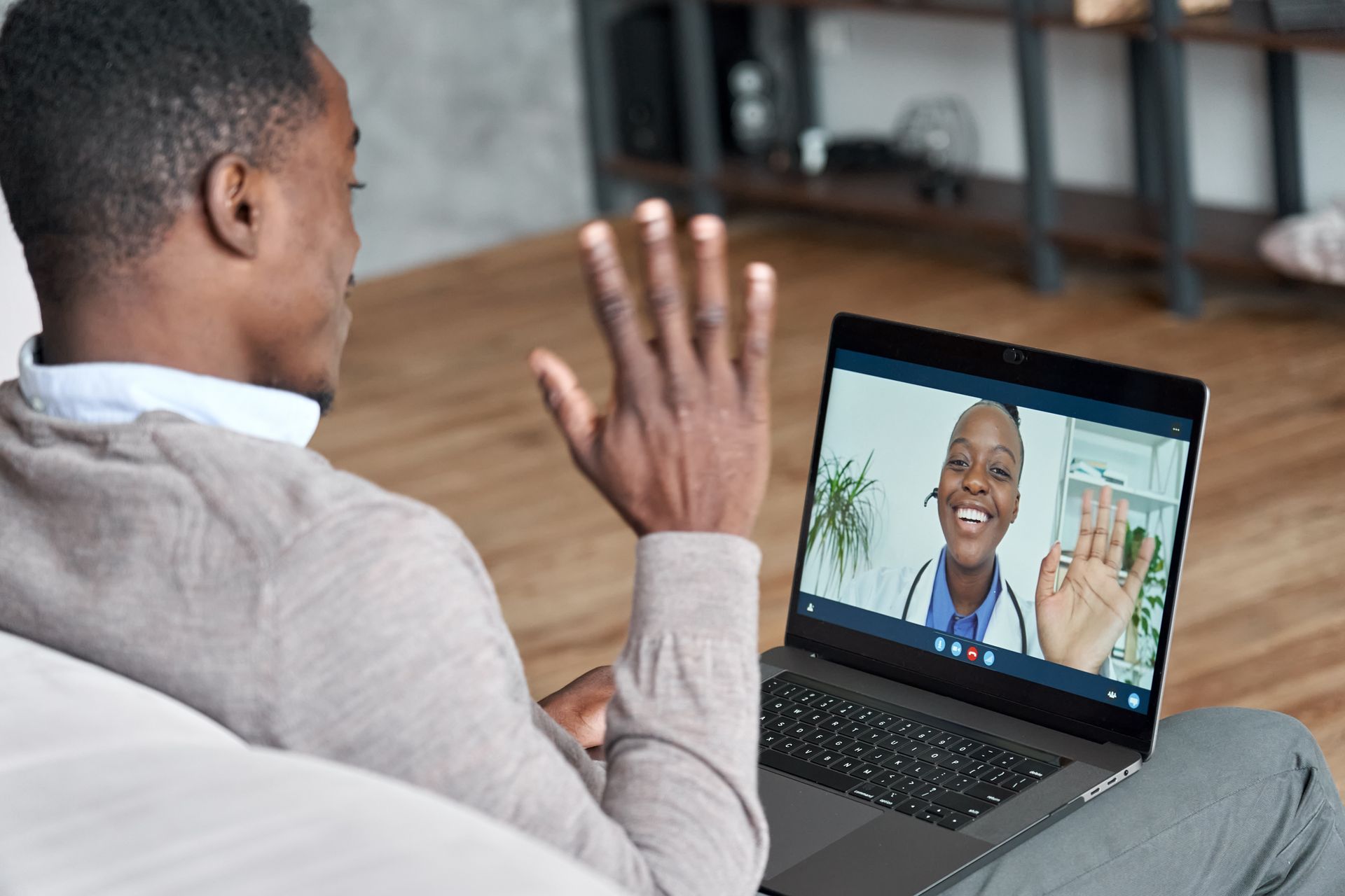 Doctor using telehealth technology